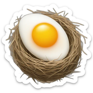 large egg among other small ones in the nest, without the yolk showing sticker