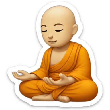 a buddist monk meditates sticker