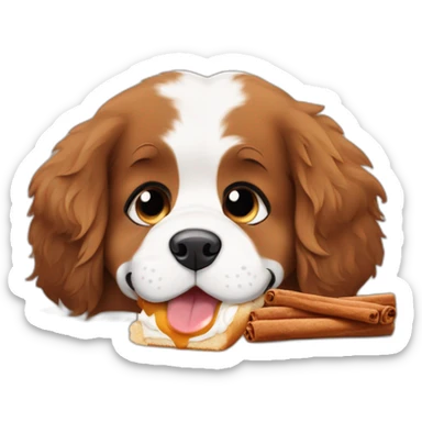 puppy bernese mountain dog eating cinnamon roll sticker