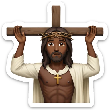 Black Jesus on the cross sticker