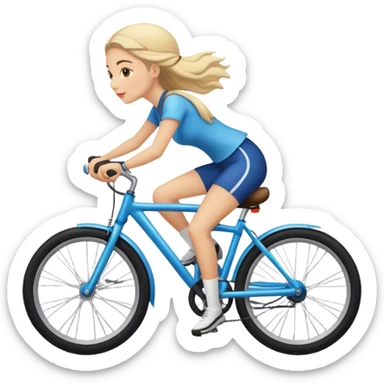 girl riding bike sticker