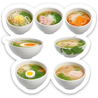 Appetizing bowl of pho soup ￼ sticker
