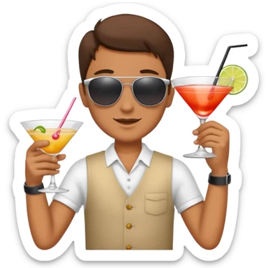 On holiday with a cocktail in hand sticker
