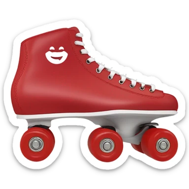 Riedell rollerskate in the color red sticker
