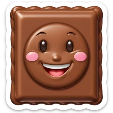  chocolate bar with a face sticker