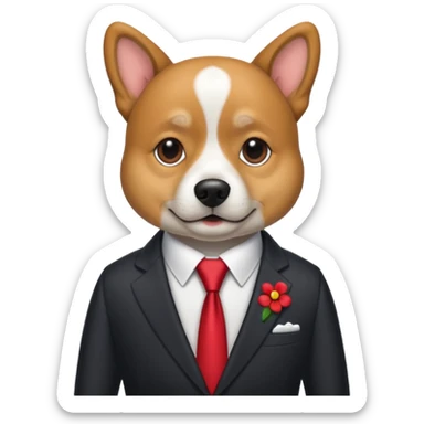 dog in suit  sticker