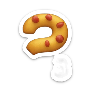 A QUESTION MARK MADE OF FOOD sticker