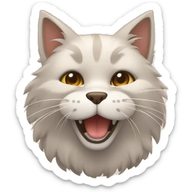 Gato peludo cuerpo entero sticker