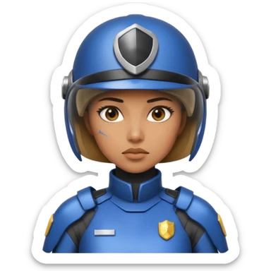 Futuristic woman cop sticker