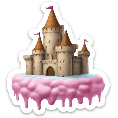 Castle constructed out of ice cream  sticker
