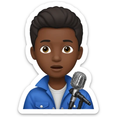 boy singer black person sticker