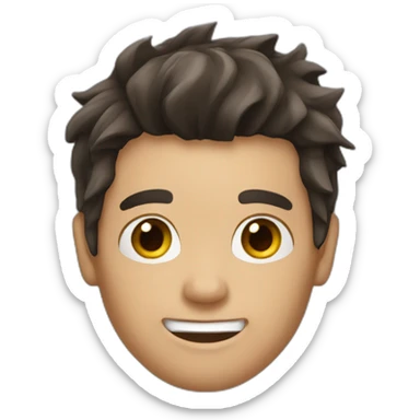 bolt hair man with darkbrown hair sticker