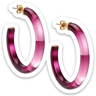  colorshifting burgundy to pink to pale pink  realistic gemstone hoop earrings
 sticker
