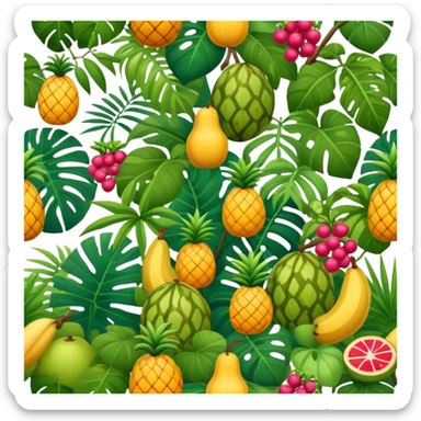 tropical jungle fruit landscape sticker