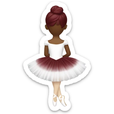 burgundy music box with white ballerina standing back sticker