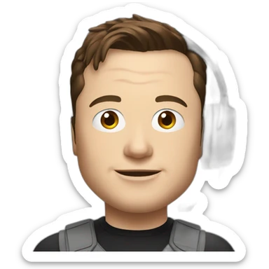 Elon musk with gaming headset sticker