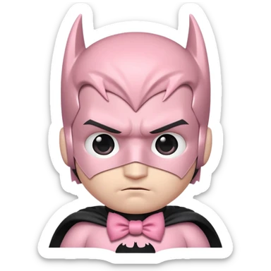 Light pink cute batman with a bow in his head sticker