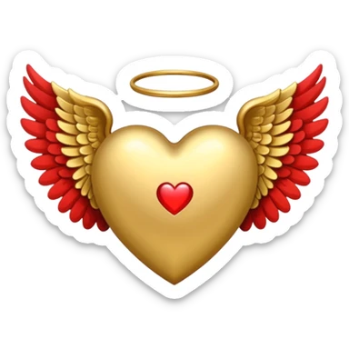 heart with angel wings sticker