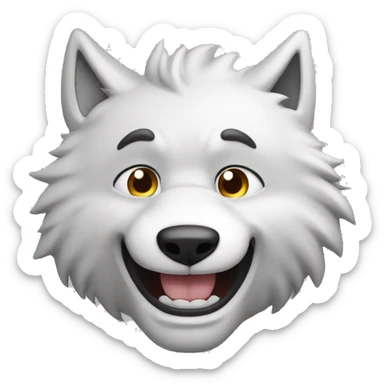 Un hombre lobo llorando y con una sonrisa sticker