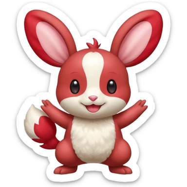 Plusle-Minccino-Buneary-fusion, full body sticker