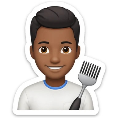 black male hairdresser sticker