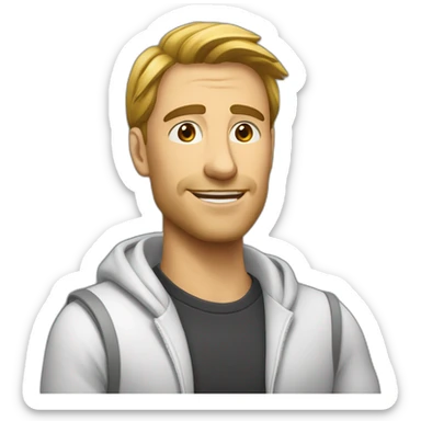 Курьер Яндекс еды с термосумкой на плечах в пути sticker