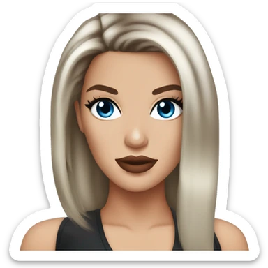 khloe kardashian with blue eyes and dark red brown hair  sticker