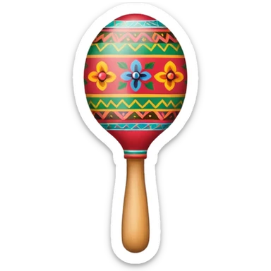 single maraca with traditional Mexican designs sticker