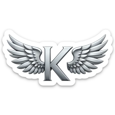 Add letter "K" between two wings sticker