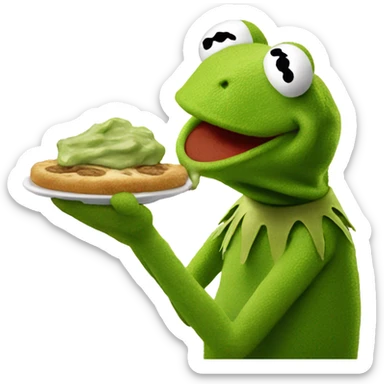 Kermit the frog eating Kermit the frog. sticker