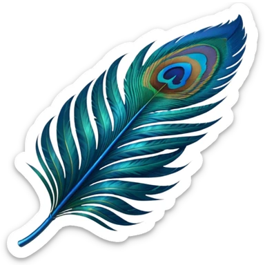 create a single peacock feather emoji sticker