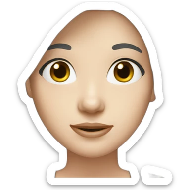 40 years old Woman, white pale skin, grey hair, big black eyes sticker
