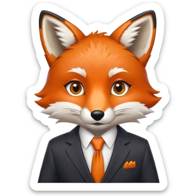 Fox wearing a suit sticker