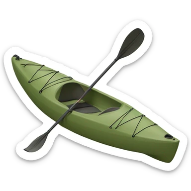 Olive Khaki green kayak with oar sticker