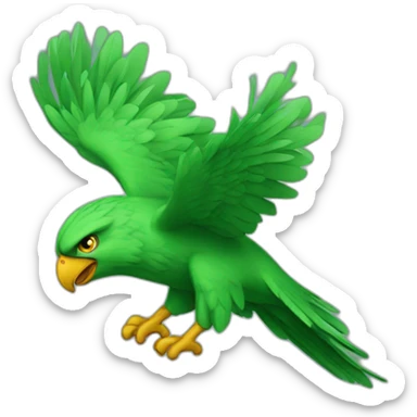 green hawk with the winds wide sticker