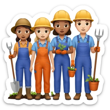 Make a photo of 5 project managers, specificly 3 girls and 2 boys, that are making project for improvment of the vineyard sticker