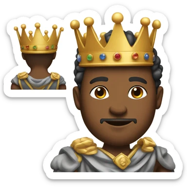 King exercising with crown sticker