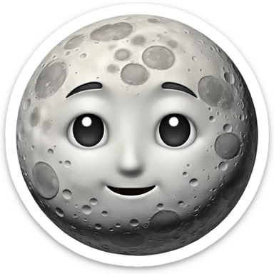 waning gibbous realistic moon sticker