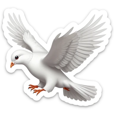 white pigeon flying sticker
