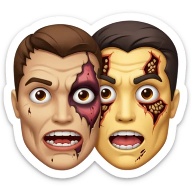 dc two face one half normal face other half burnt sticker