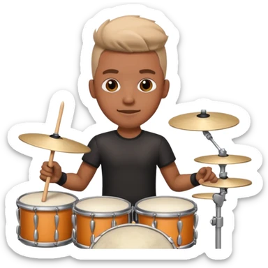 drummer at drum kit sticker