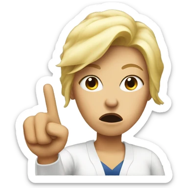 blonde mother raising finger angry sticker