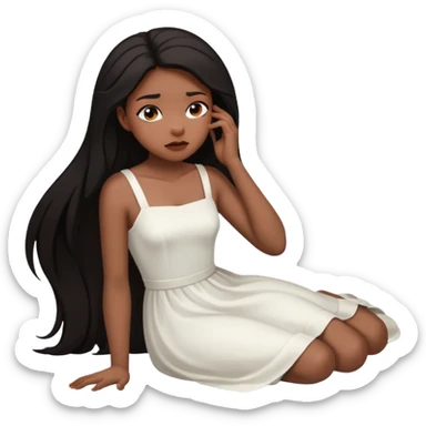 Fainting on floor black girl  sticker