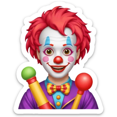 Clown with dildo  sticker