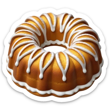 bundt cake with powdered sugar  sticker