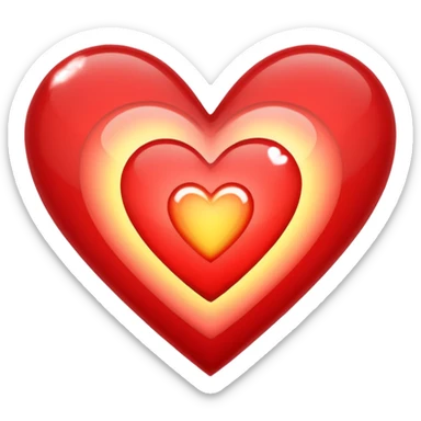 Red hearts glimmering loghts sticker