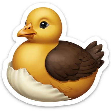 Un poussin noir qui est dans sa coquille d’oeuf sticker