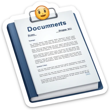 realistic documents with title page white color without emoji sticker