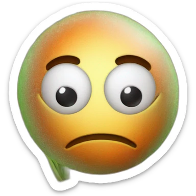 3d sphere with a cartoon carrots texture with big calm eyes sticker