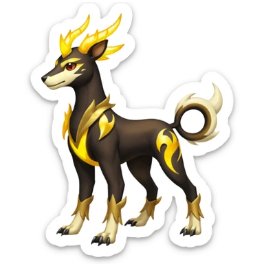 Shiny 4-legged Electrike-Amaura-Houndoom-Manectric-fusion, full body sticker
